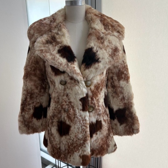 Vintage Jackets & Blazers - Vintage Faux Fur Animal Print Coat